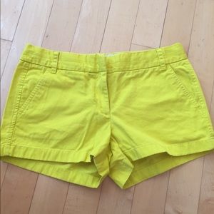 Bright yellow chino shorts